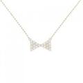 K18YG リボン ダイヤモンド ネックレス 0.52CT