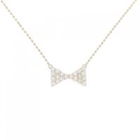 K18YG リボン ダイヤモンド ネックレス 0.52CT
