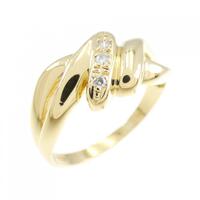 K18YG スリーストーン ダイヤモンド リング 0.03CT
