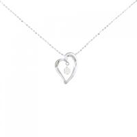 K18WG ハート ダイヤモンド ネックレス 0.10CT