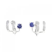 K18WG/K14WG サファイヤ イヤリング 0.75CT