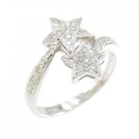 750WG スター ダイヤモンド リング 0.38CT