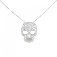 K18WG スカル ダイヤモンド ネックレス 0.933CT