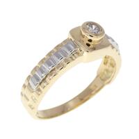 K18YG/PT ダイヤモンド リング