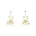 【新品】K18YG ベア ダイヤモンド ピアス 0.10CT
