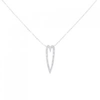 K18WG ハート ダイヤモンド ネックレス 0.15CT