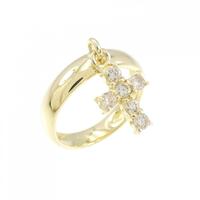 K18YG クロス ダイヤモンド ピンキーリング