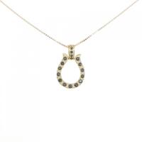 K18YG ホースシュー ダイヤモンド ネックレス 0.30CT