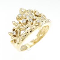 K18YG クラウン ダイヤモンド リング 0.20CT