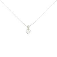 750WG/K18WG ハート ダイヤモンド ネックレス 0.16CT