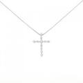 K18WG クロス ダイヤモンド ネックレス 0.20CT