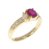 K18YG ルビー リング 0.57CT