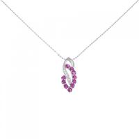 K18WG ルビー ネックレス 0.65CT