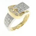 K18YG/PT ベルト ダイヤモンド リング 0.50CT