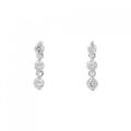 K18WG スリーストーン ダイヤモンド ピアス 0.50CT