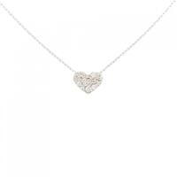 K18WG ハート ダイヤモンド ネックレス 0.15CT