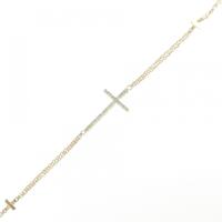 K18YG クロス ダイヤモンド ブレスレット 0.20CT
