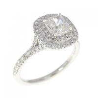 ティファニー ソレスト リング 0.59CT H VS1 クッションカット