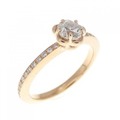 K18PG フラワー ダイヤモンド リング 0.32CT