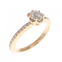 K18PG フラワー ダイヤモンド リング 0.32CT