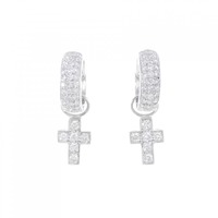 K18WG 2WAY クロス ダイヤモンド ピアス 0.86CT