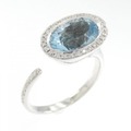 K18WG ブルートパーズ リング 2.57CT