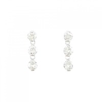 PT スリーストーン ダイヤモンド ピアス 1.20CT