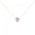 K18PG/750PG ハート ダイヤモンド ネックレス 0.30CT