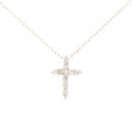 K18YG クロス ダイヤモンド ネックレス 0.05CT