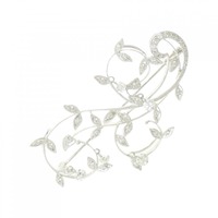 K18WG リーフ ダイヤモンド ブローチ 0.74CT