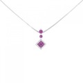 K18WG/PT ルビー ネックレス 0.50CT