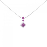K18WG/PT ルビー ネックレス 0.50CT