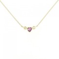 K18YG ハート ルビー ネックレス