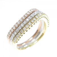 K18スリーカラー ダイヤモンド リング 0.45CT