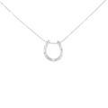 K18WG ホースシュー ダイヤモンド ネックレス 0.13CT