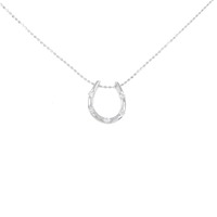 K18WG ホースシュー ダイヤモンド ネックレス 0.13CT