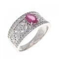 K18WG ルビー リング 0.50CT