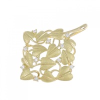 K18YG リーフ ダイヤモンド ペンダント 0.30CT