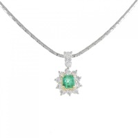 PT/K18YG エメラルド ネックレス 0.50CT