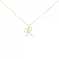 K18YG イニシャルR ダイヤモンド ネックレス 0.05CT
