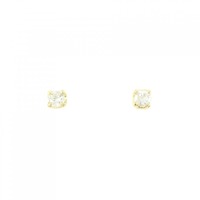 K18YG ソリティア ダイヤモンド ピアス 0.2CT