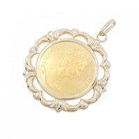 K18YG枠 コイン ペンダント