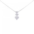 K18WG/750WG ハート ダイヤモンド ネックレス 0.50CT