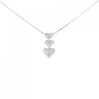 K18WG/750WG ハート ダイヤモンド ネックレス 0.50CT
