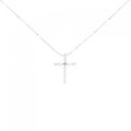 K18WG クロス ダイヤモンド ネックレス 0.15CT