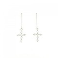 K14WG クロス ダイヤモンド ピアス 0.20CT