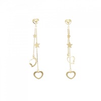 【新品】K18YG ハート×スター ピアス