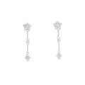 750WG フラワー ダイヤモンド ピアス 0.54CT