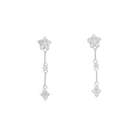 750WG フラワー ダイヤモンド ピアス 0.54CT