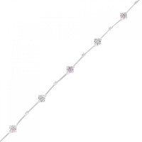 K18WG フラワー ダイヤモンド ブレスレット 0.09CT